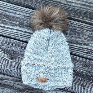 LITTLE BIRDIE design studio Cozy Knit Pom-Pom Beanie hat hand made